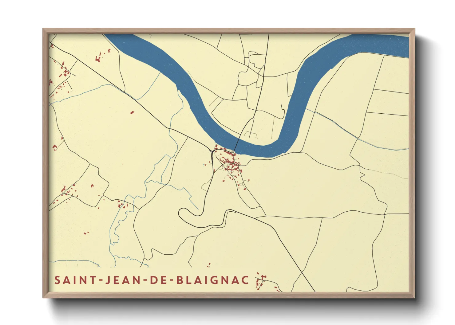 Une affiche de carte sur Saint-Jean-de-Blaignac