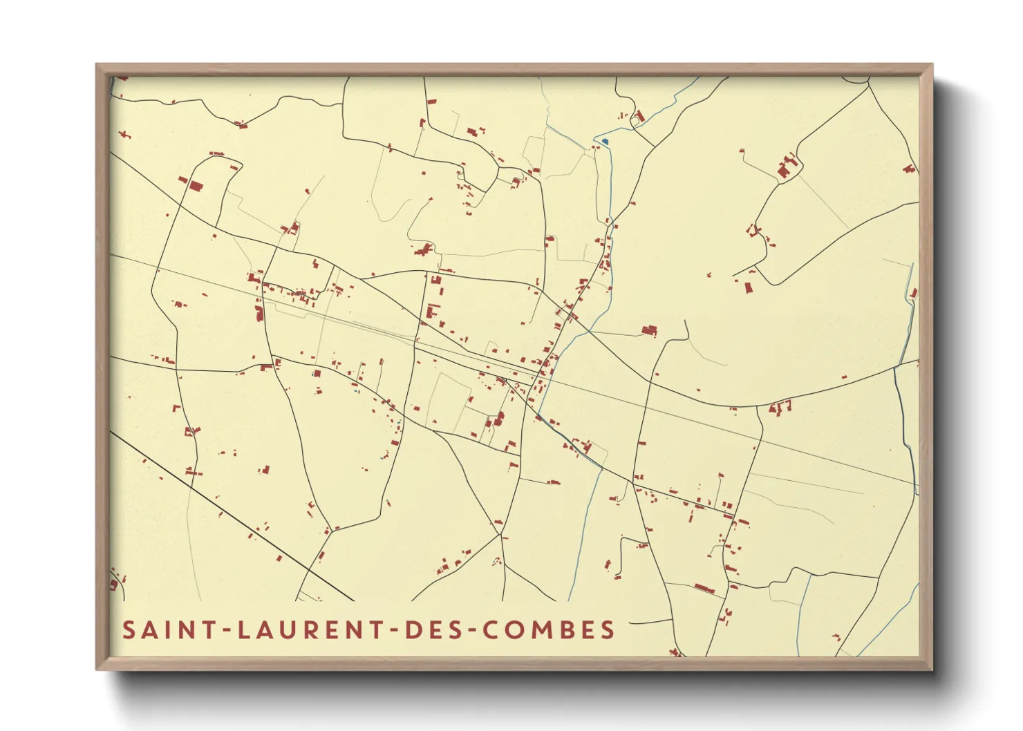 Une affiche de carte sur Saint-Laurent-des-Combes