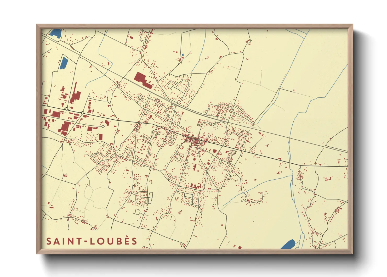 Une affiche de carte sur Saint-Loubès