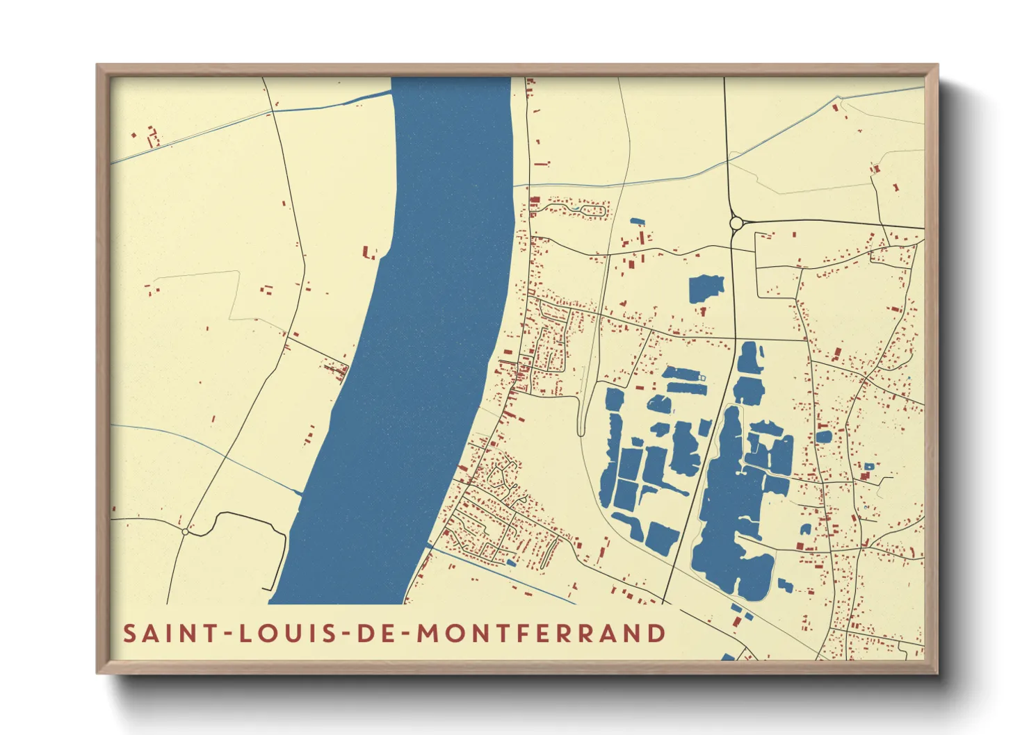 Une affiche de carte sur Saint-Louis-de-Montferrand