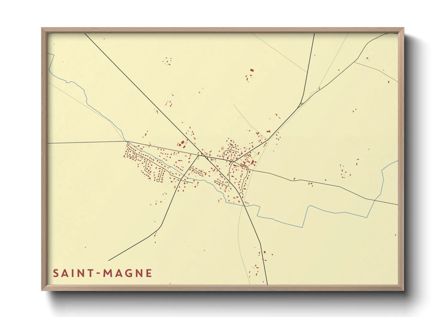 Une affiche de carte sur Saint-Magne