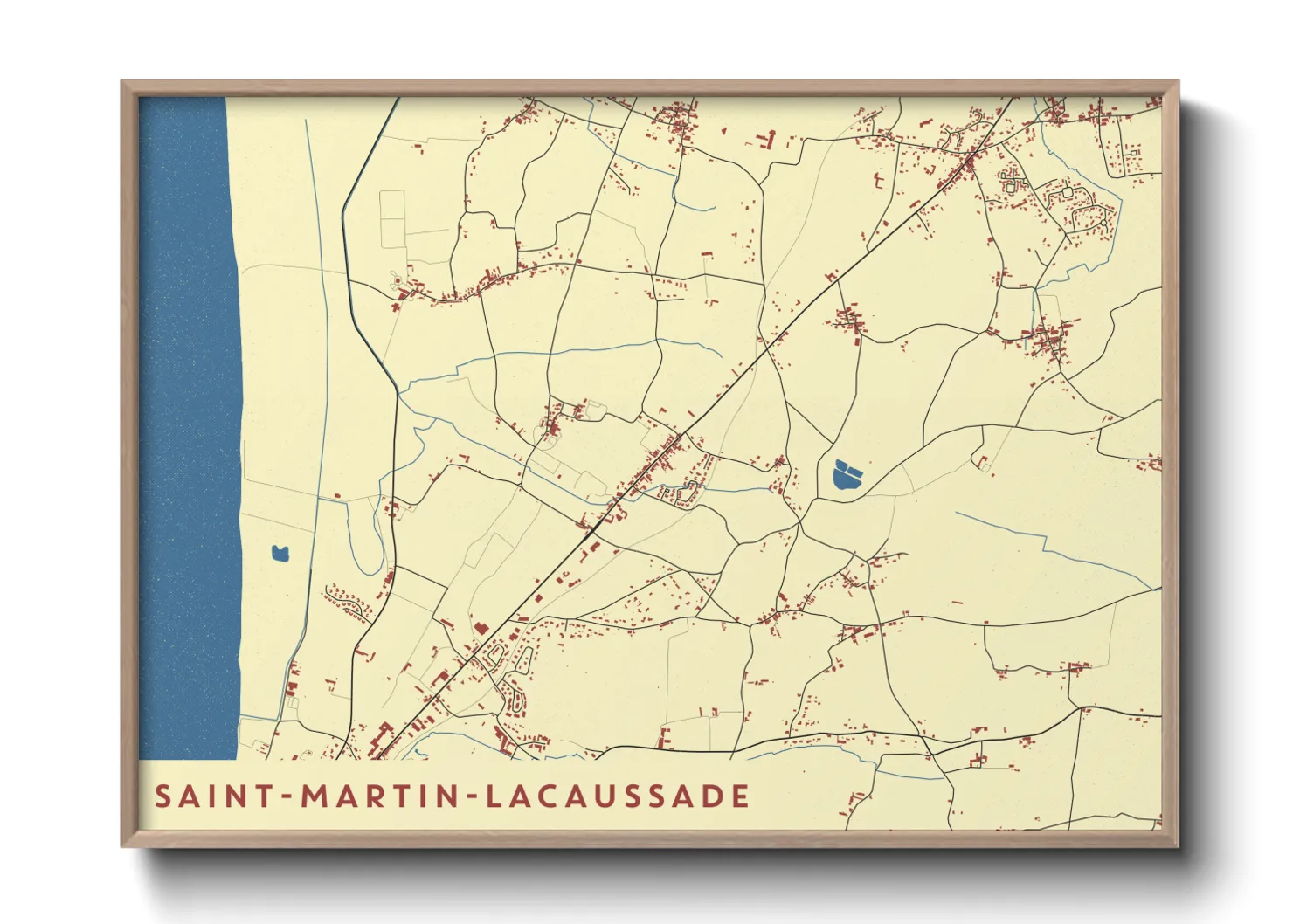 Une affiche de carte sur Saint-Martin-Lacaussade