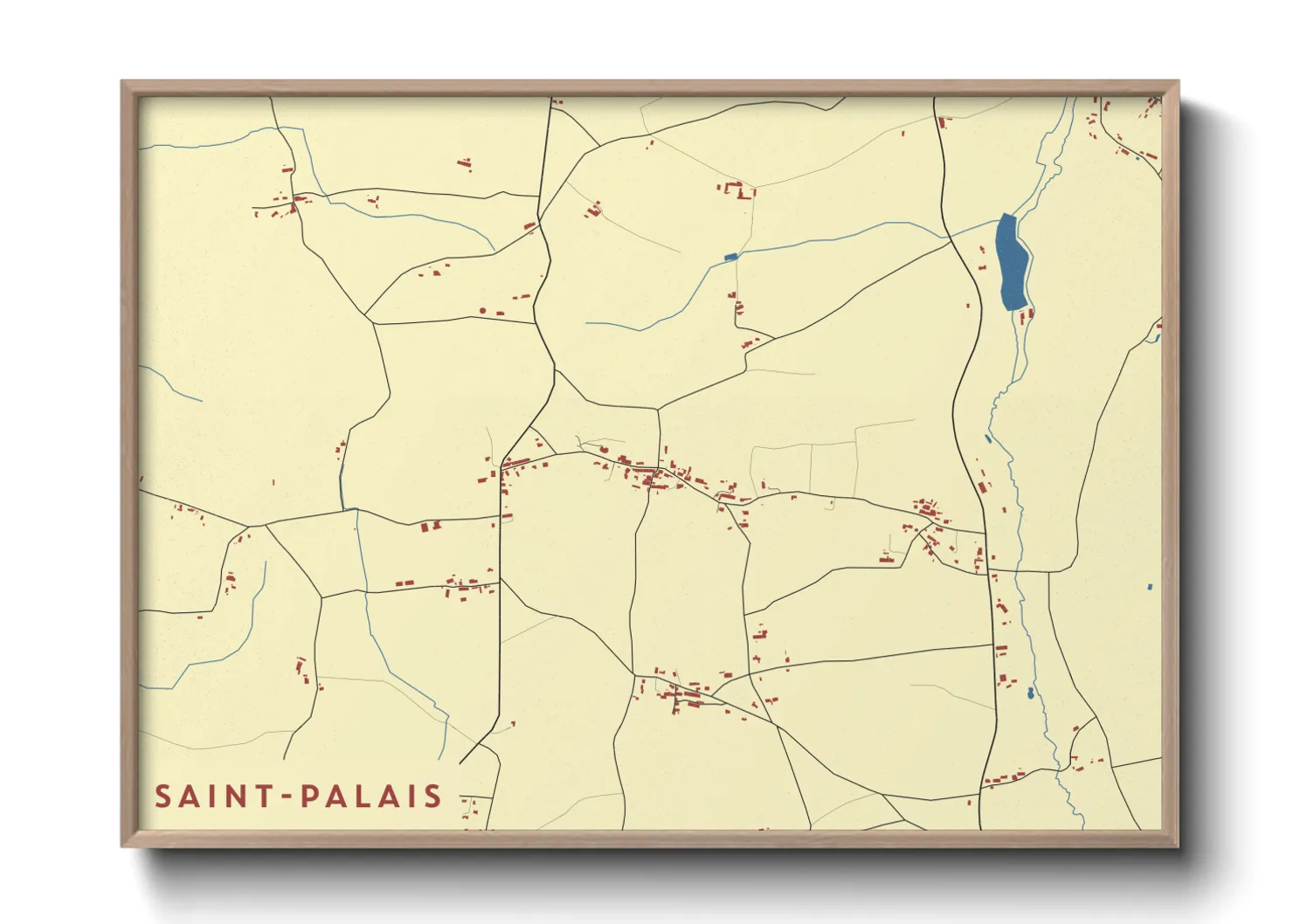 Une affiche de carte sur Saint-Palais