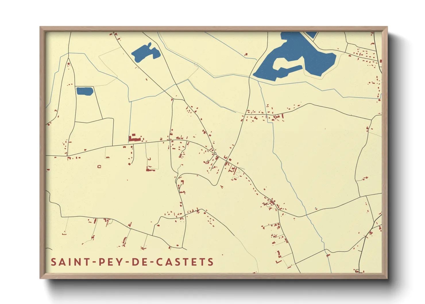 Une affiche de carte sur Saint-Pey-de-Castets