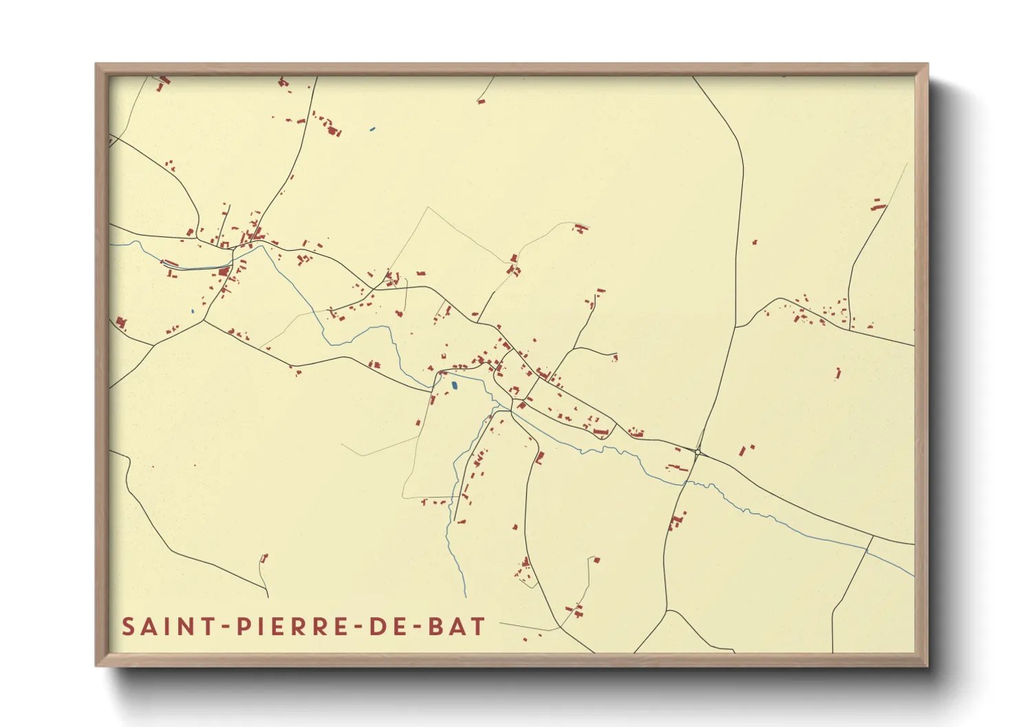 Une affiche de carte sur Saint-Pierre-de-Bat