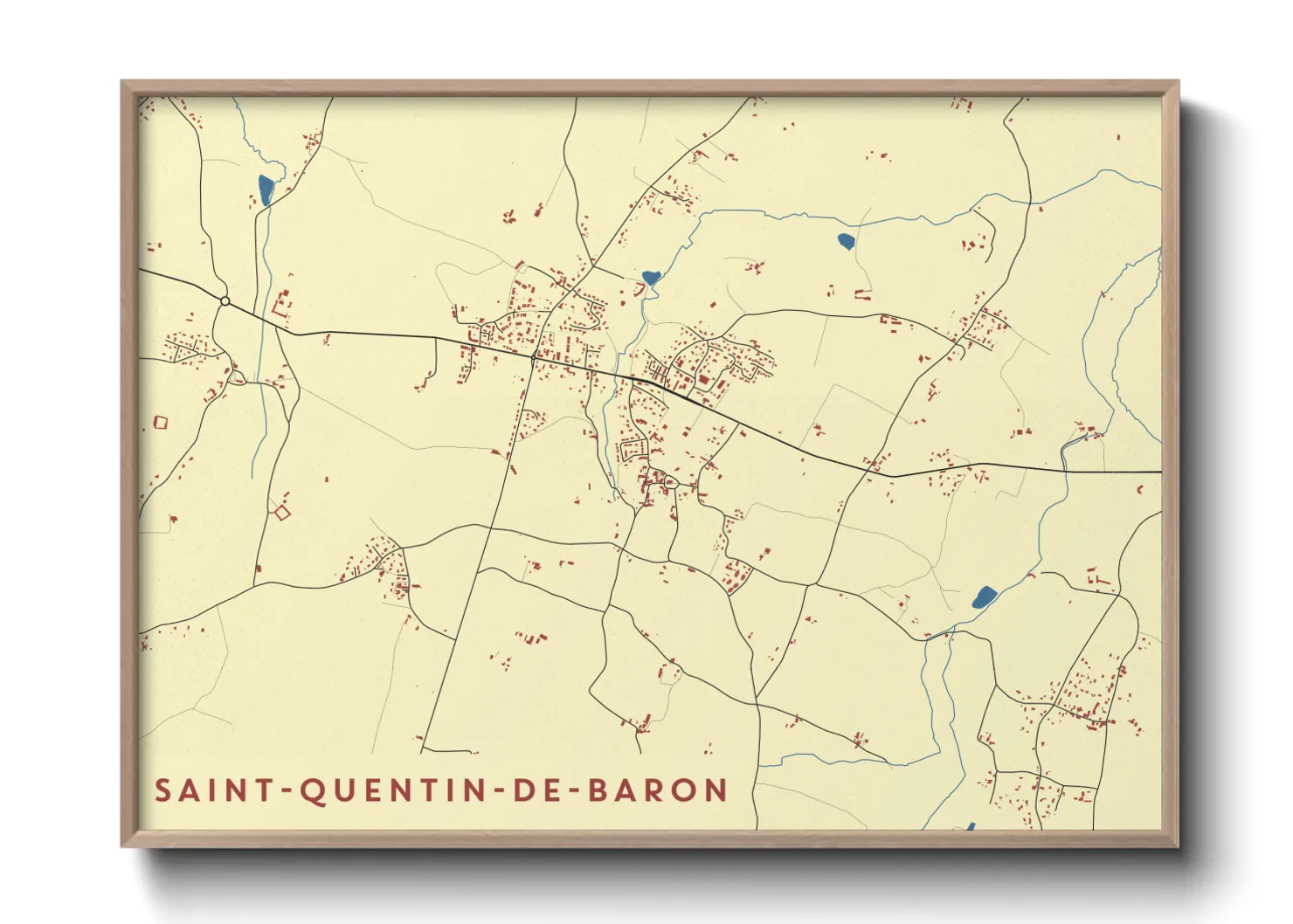 Une affiche de carte sur Saint-Quentin-de-Baron