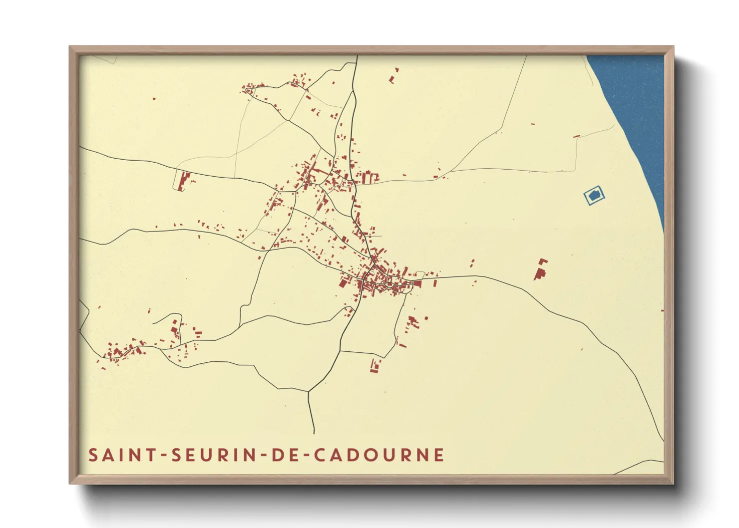 Une affiche de carte sur Saint-Seurin-de-Cadourne
