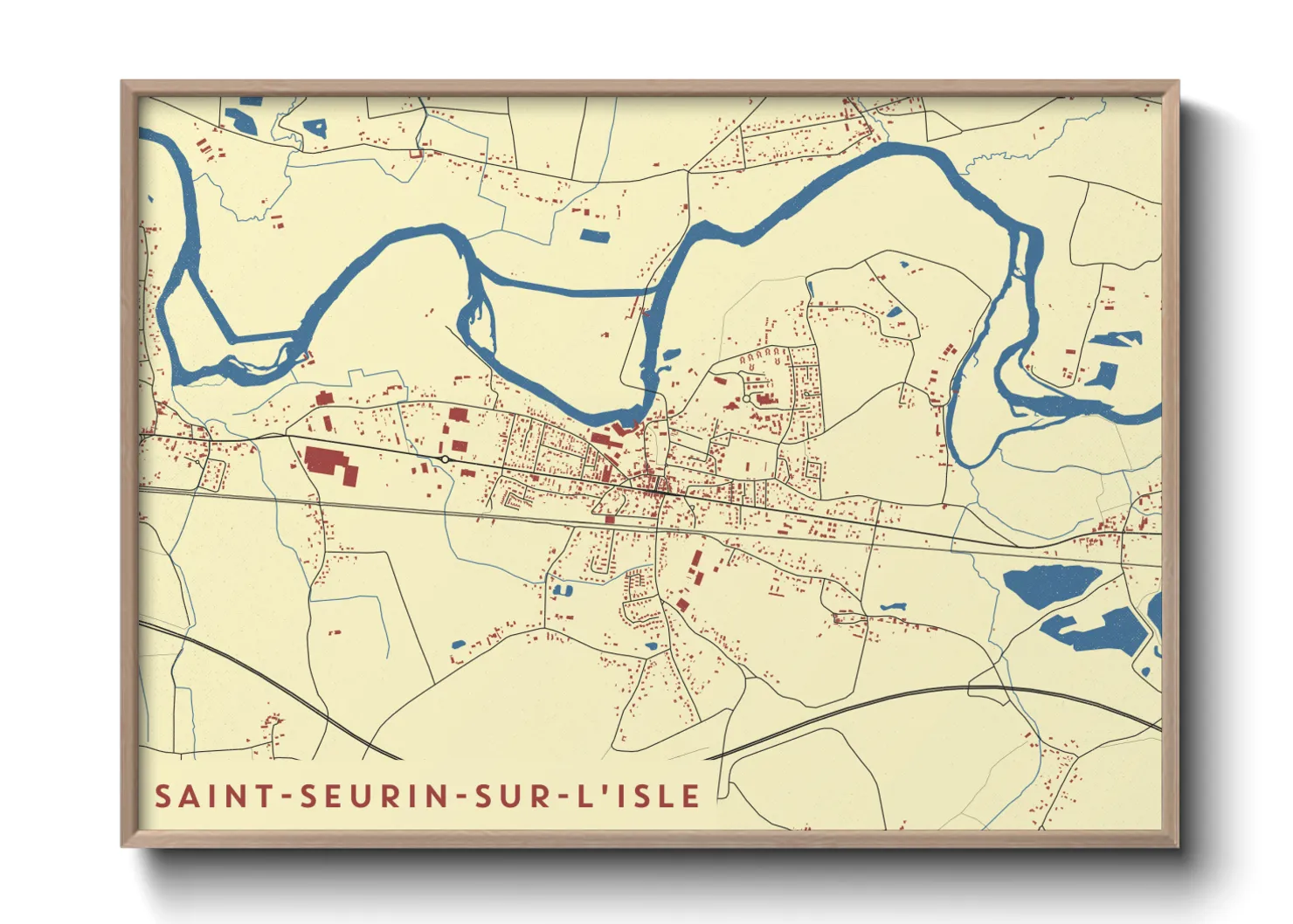 Une affiche de carte sur Saint-Seurin-sur-l'Isle