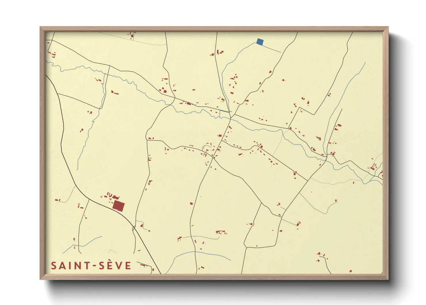 Une affiche de carte sur Saint-Sève