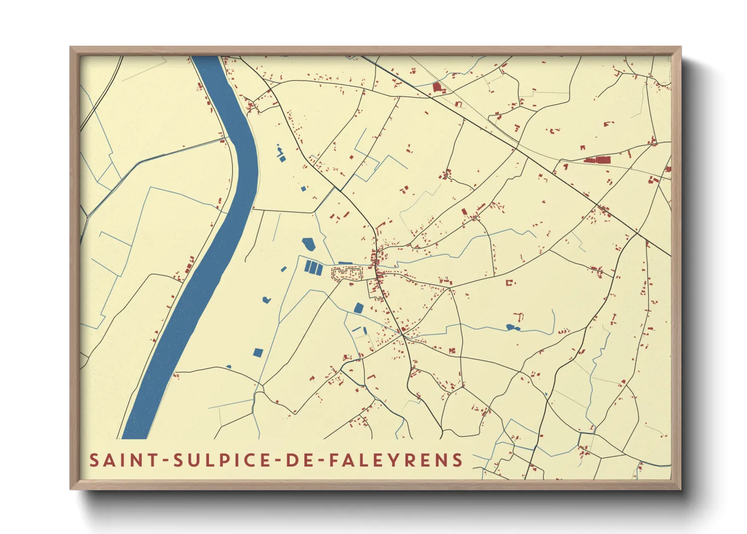 Une affiche de carte sur Saint-Sulpice-de-Faleyrens