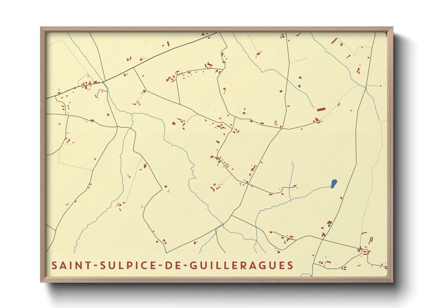 Une affiche de carte sur Saint-Sulpice-de-Guilleragues