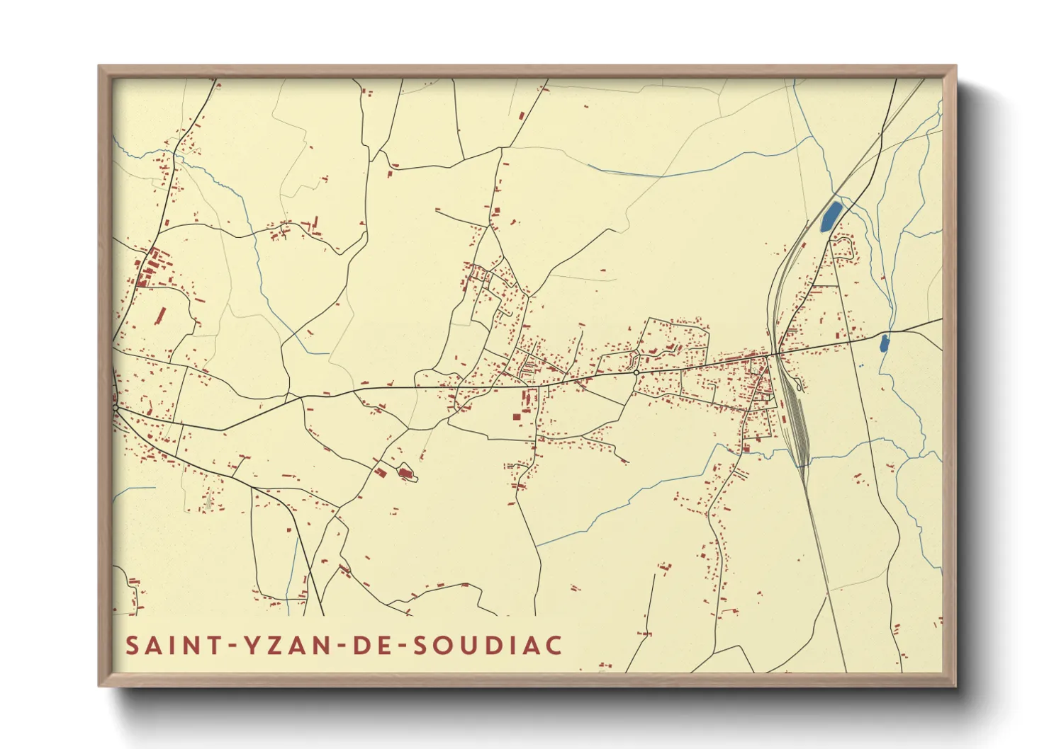 Une affiche de carte sur Saint-Yzan-de-Soudiac