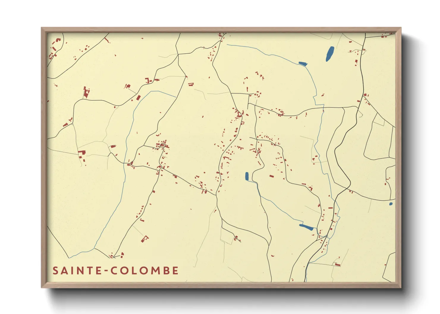 Une affiche de carte sur Sainte-Colombe