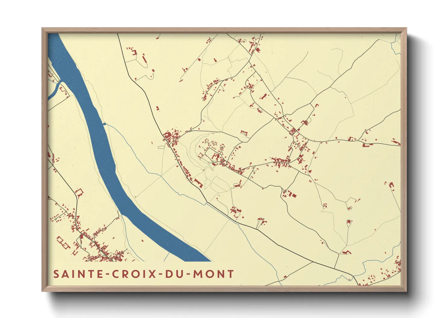 Une affiche de carte sur Sainte-Croix-du-Mont