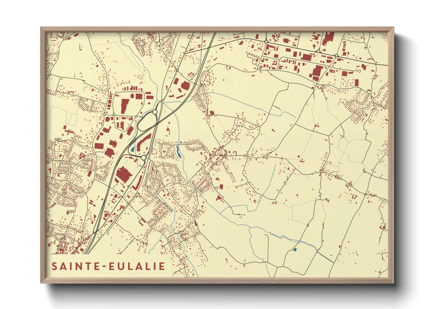 Une affiche de carte sur Sainte-Eulalie