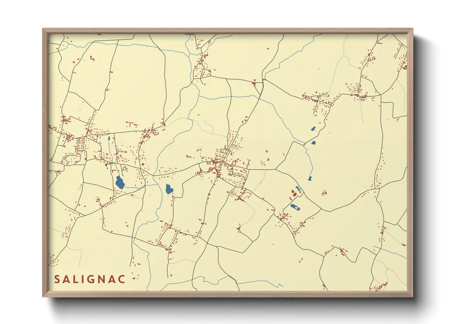 Une affiche de carte sur Salignac