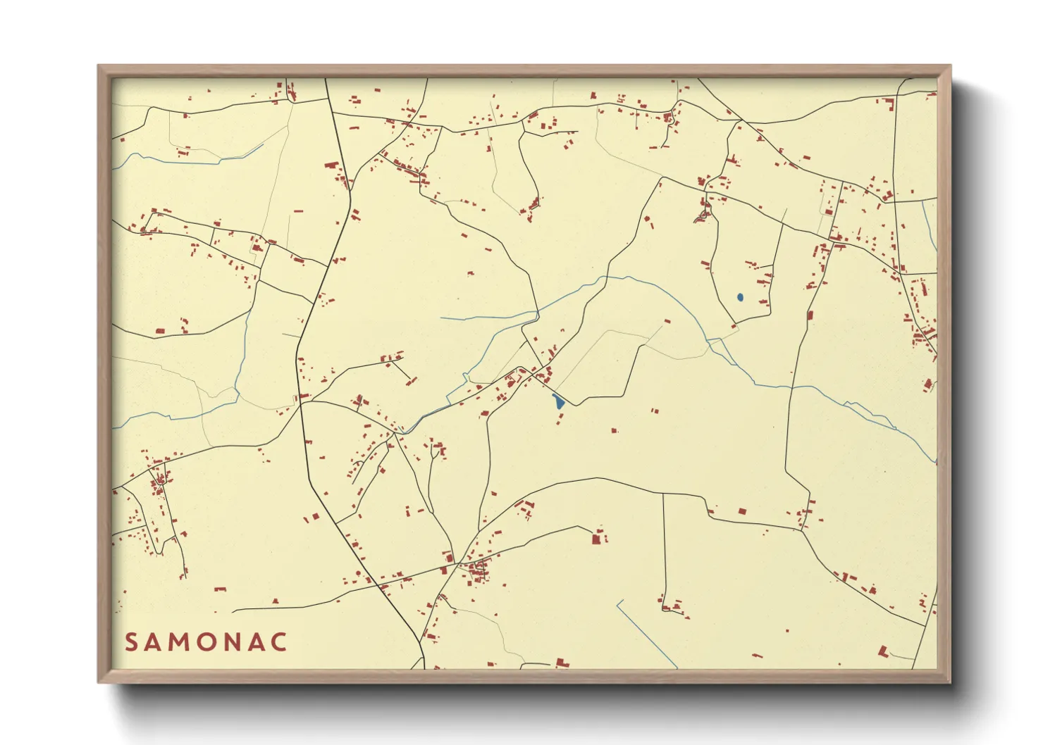 Une affiche de carte sur Samonac