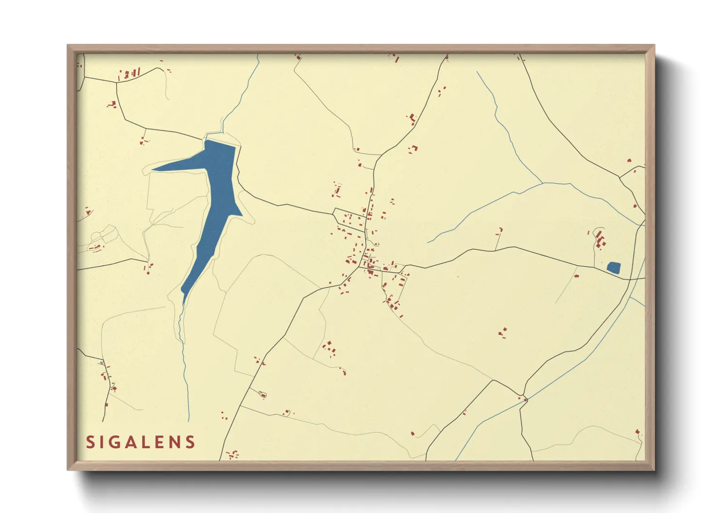 Une affiche de carte sur Sigalens