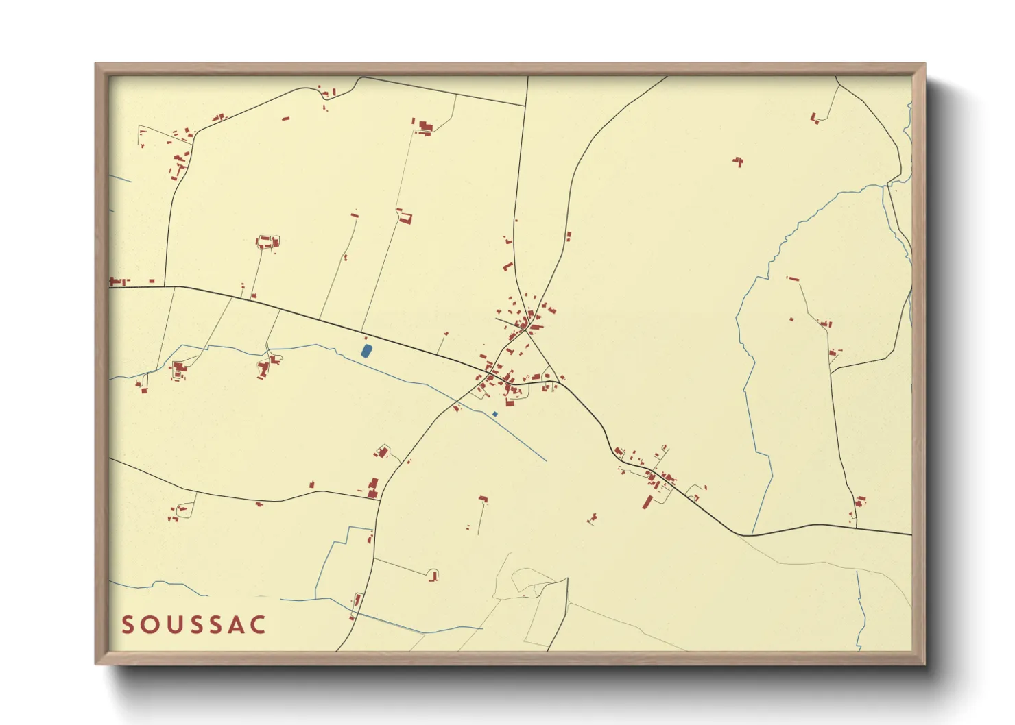 Une affiche de carte sur Soussac
