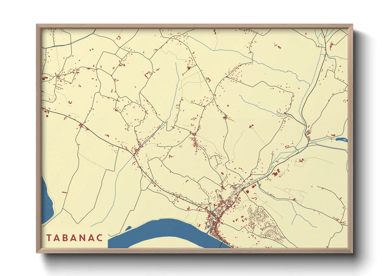 Une affiche de carte sur Tabanac