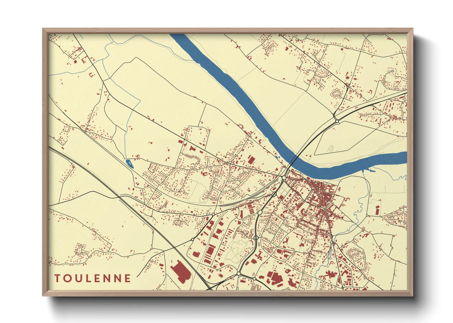Une affiche de carte sur Toulenne
