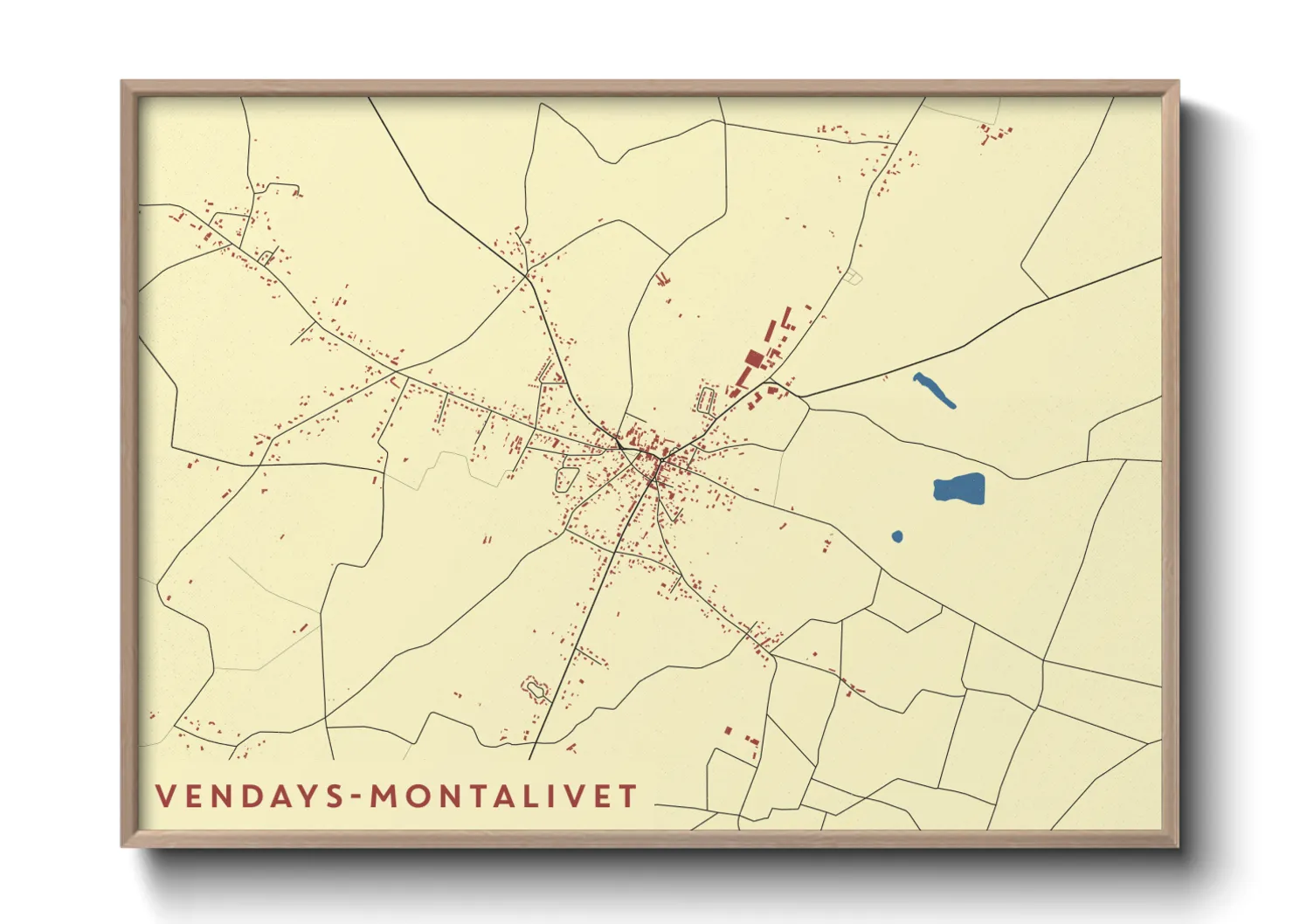 Une affiche de carte sur Vendays-Montalivet