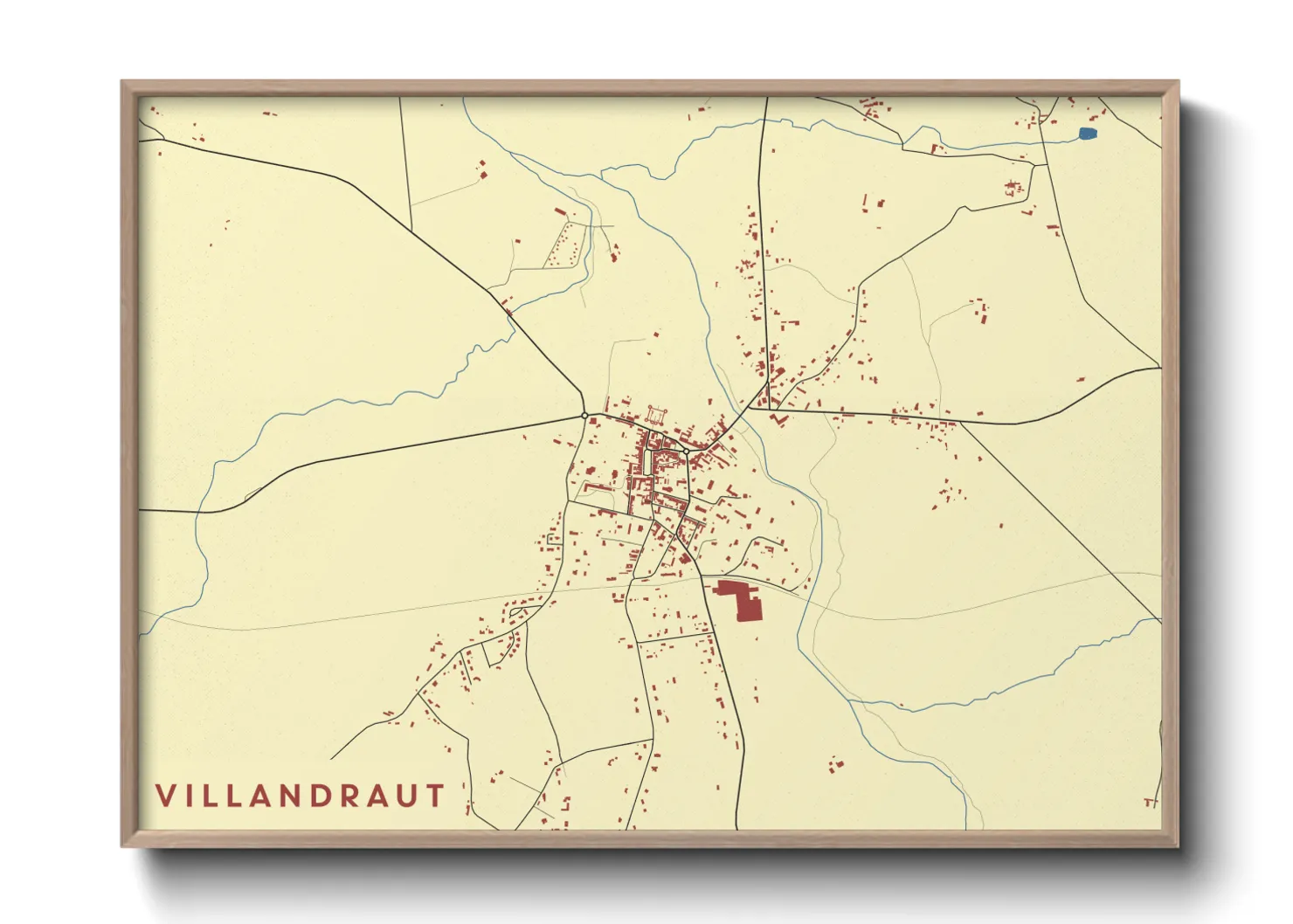 Une affiche de carte sur Villandraut