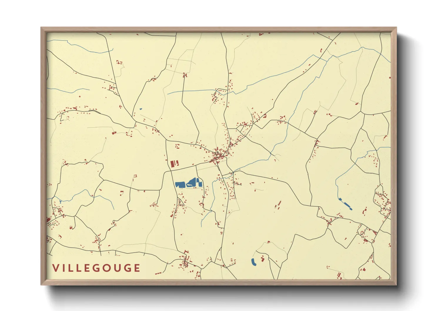 Une affiche de carte sur Villegouge
