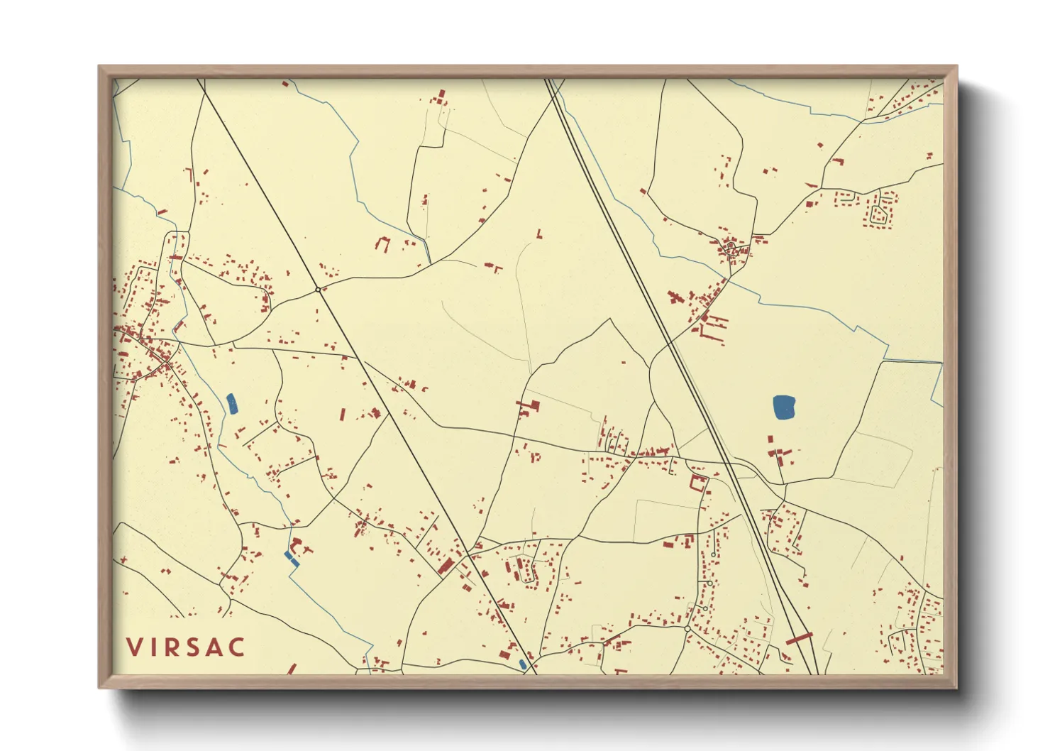 Une affiche de carte sur Virsac