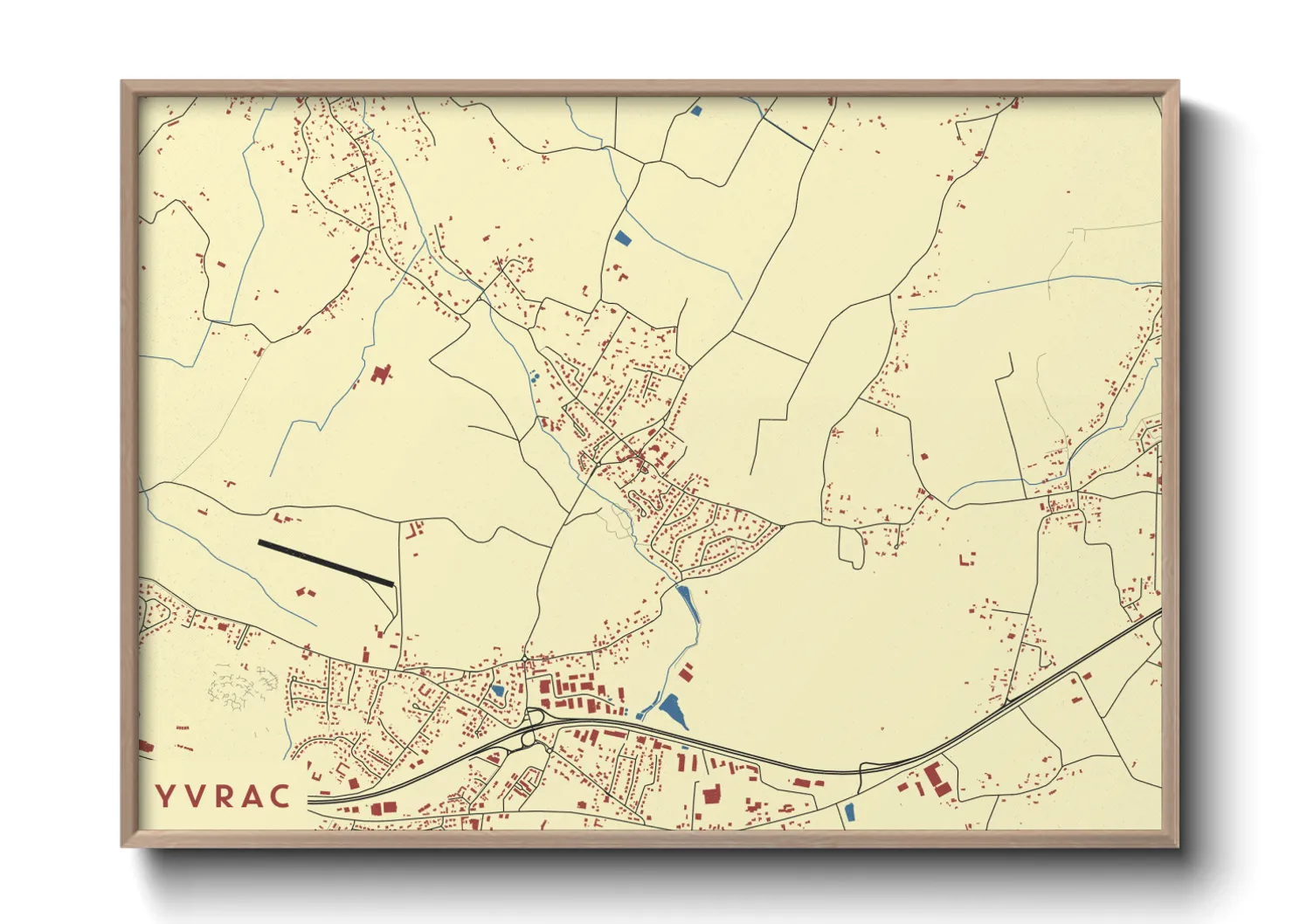 Une affiche de carte sur Yvrac