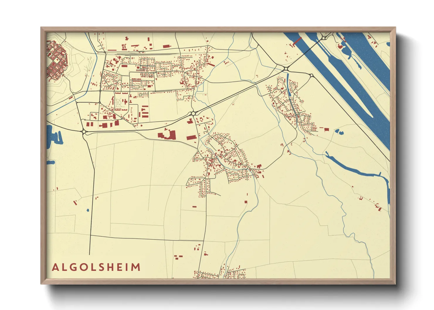 Une affiche de carte sur Algolsheim