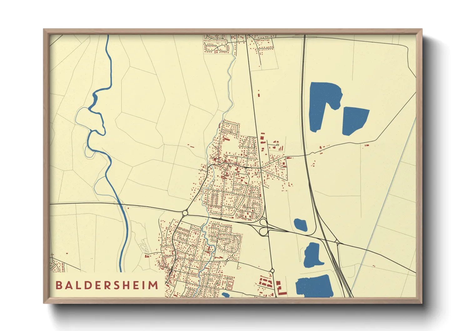 Une affiche de carte sur Baldersheim