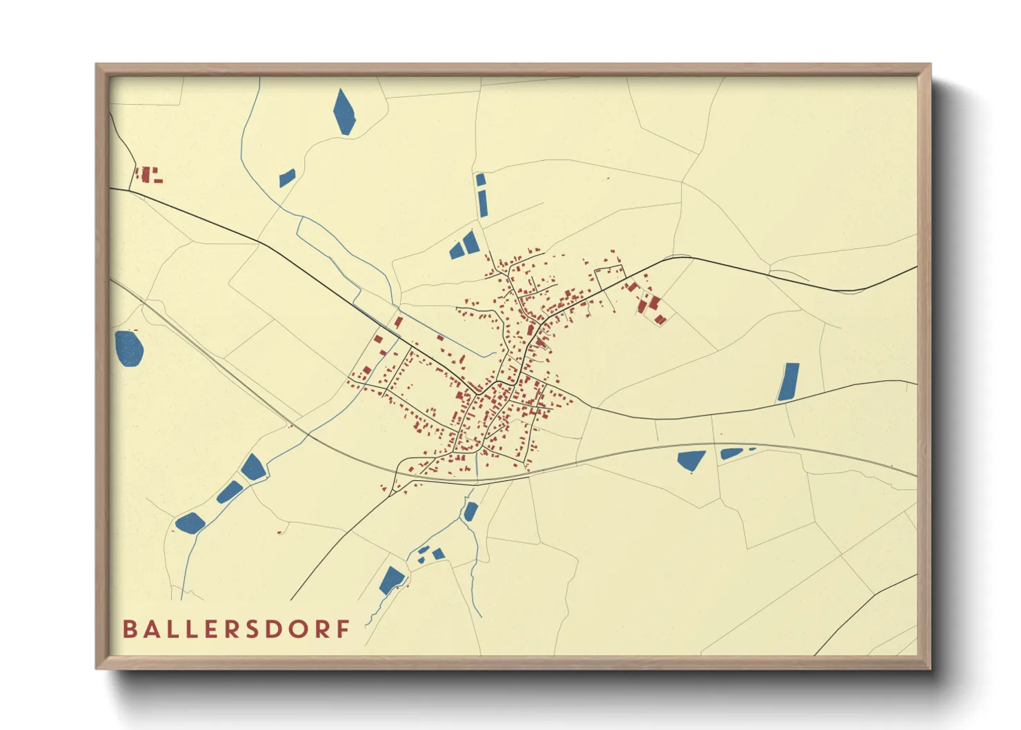 Une affiche de carte sur Ballersdorf