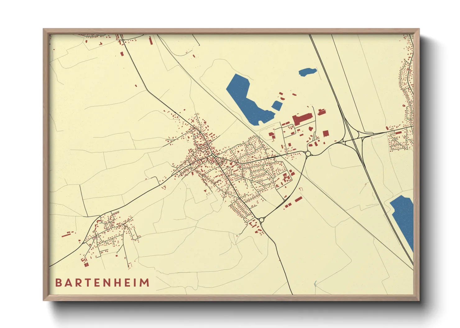 Une affiche de carte sur Bartenheim