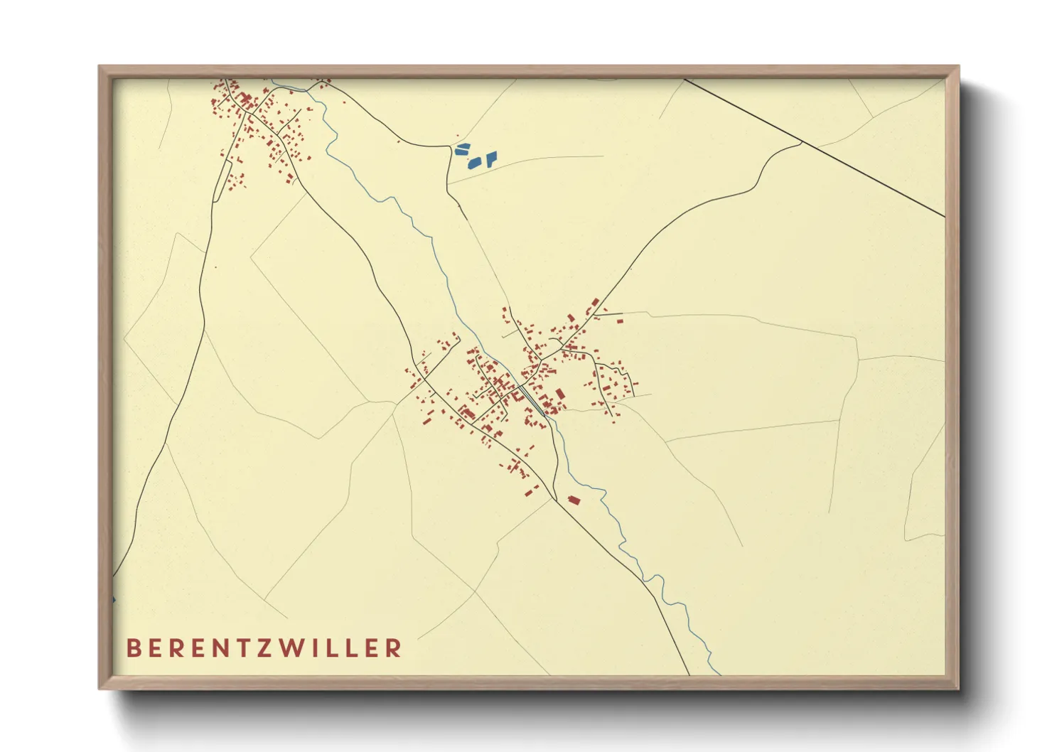 Une affiche de carte sur Berentzwiller