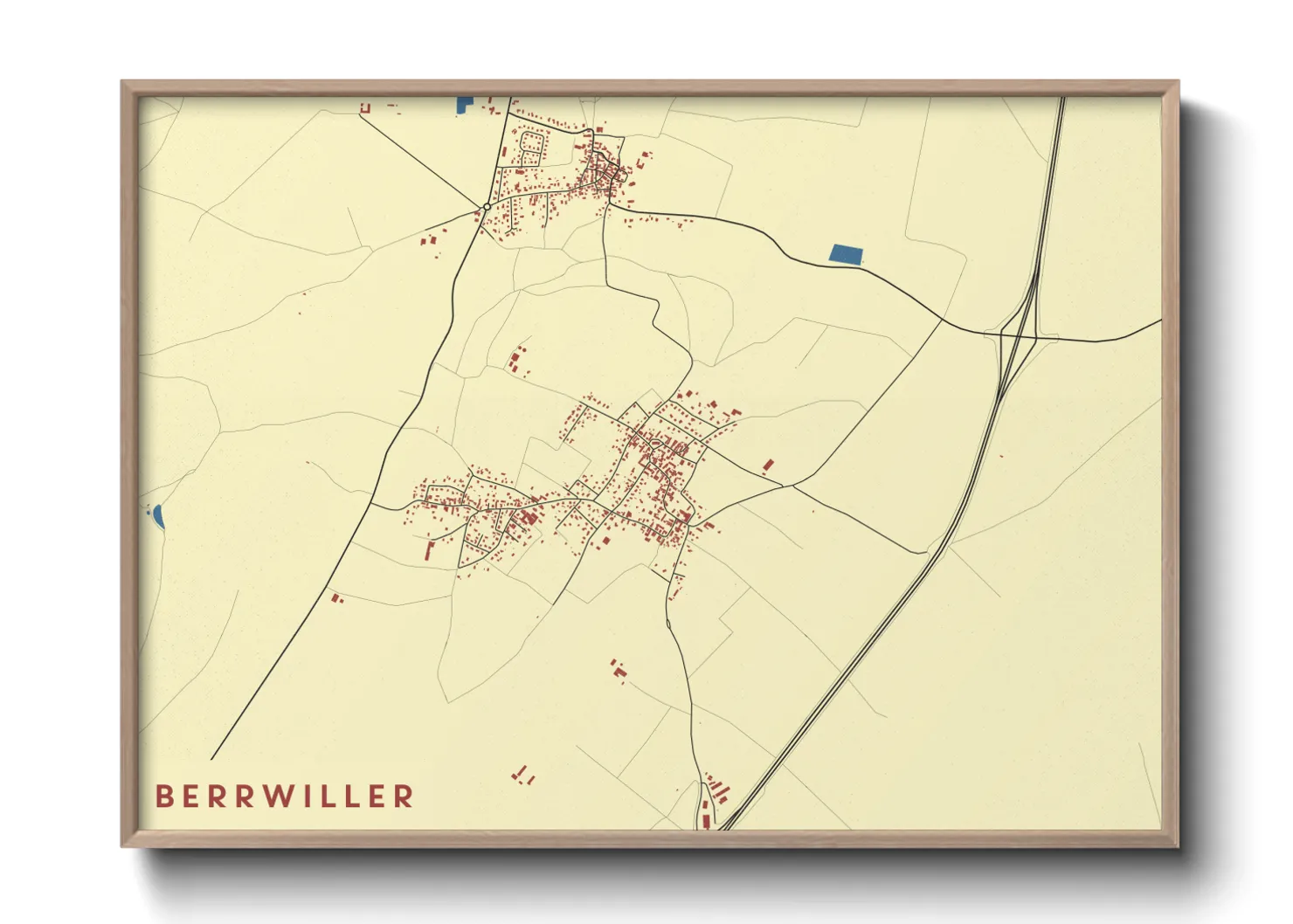 Une affiche de carte sur Berrwiller