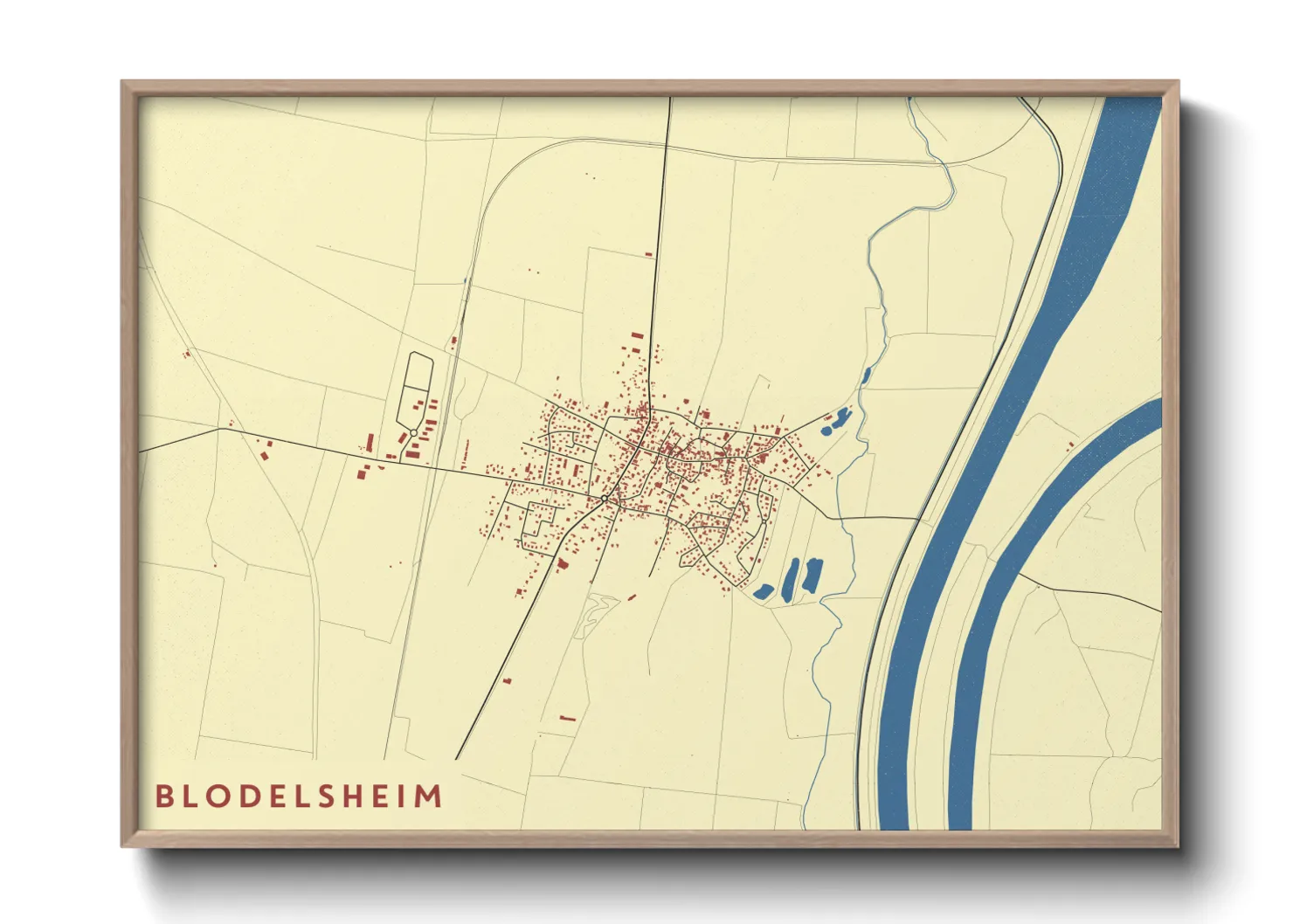 Une affiche de carte sur Blodelsheim
