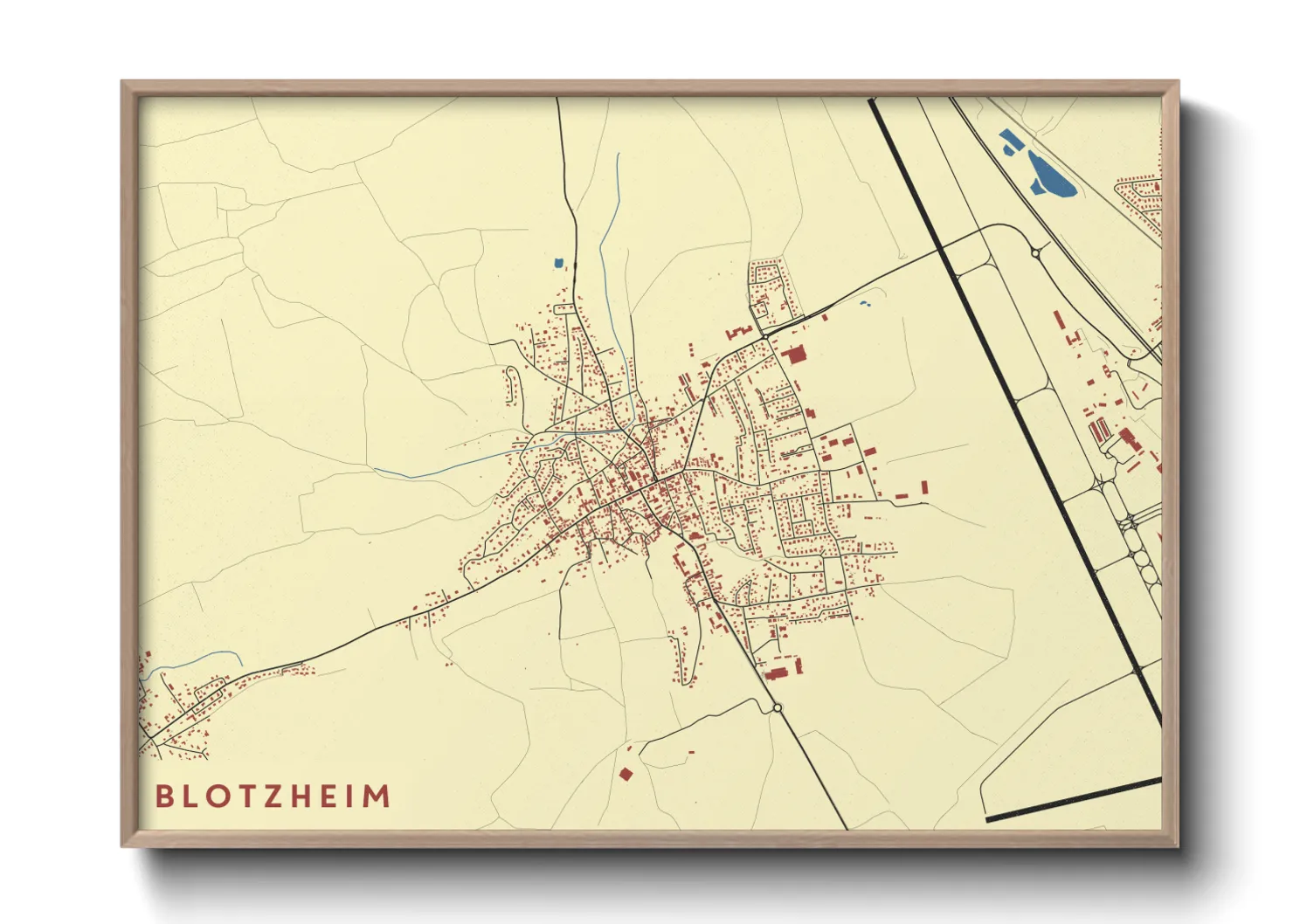 Une affiche de carte sur Blotzheim