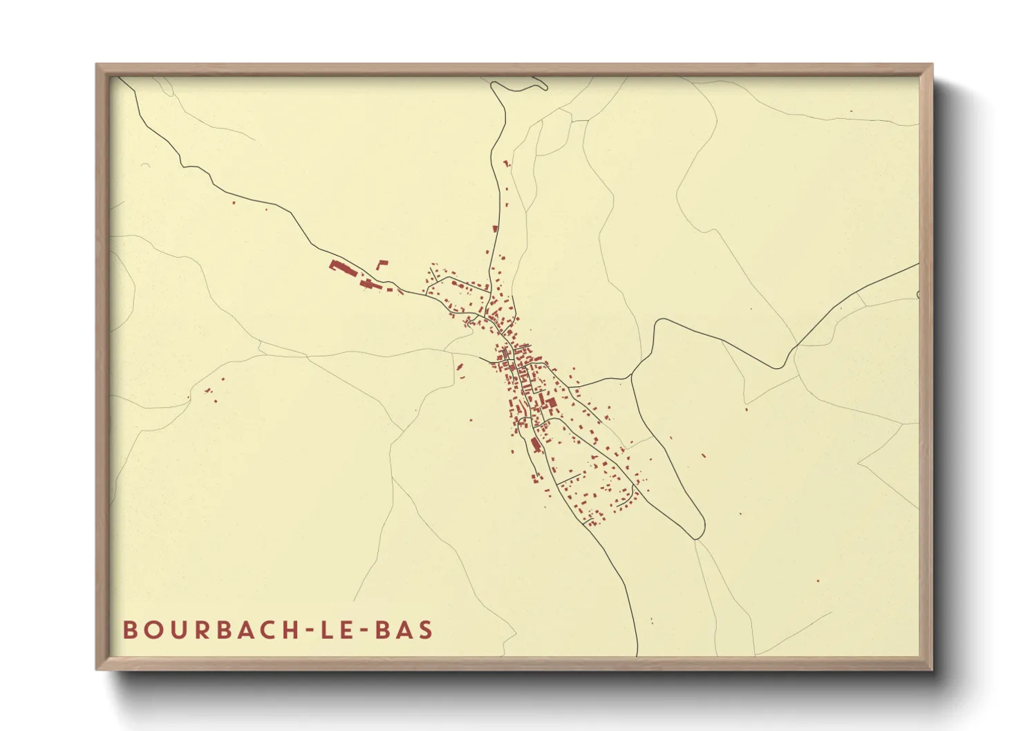 Une affiche de carte sur Bourbach-le-Bas