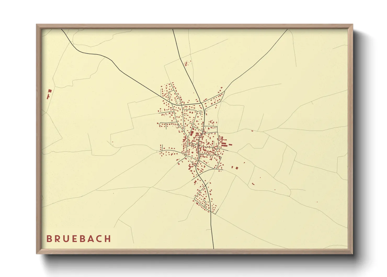 Une affiche de carte sur Bruebach