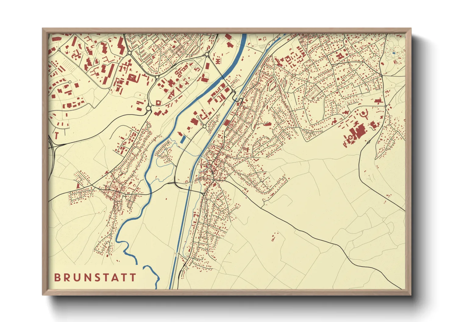 Une affiche de carte sur Brunstatt