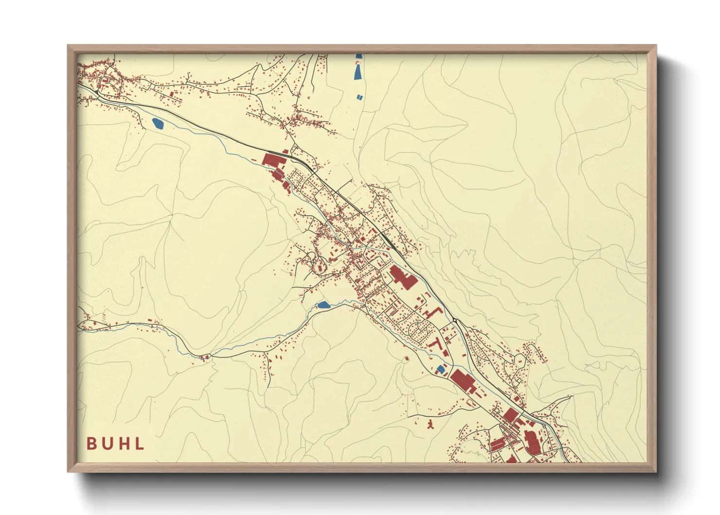 Une affiche de carte sur Buhl