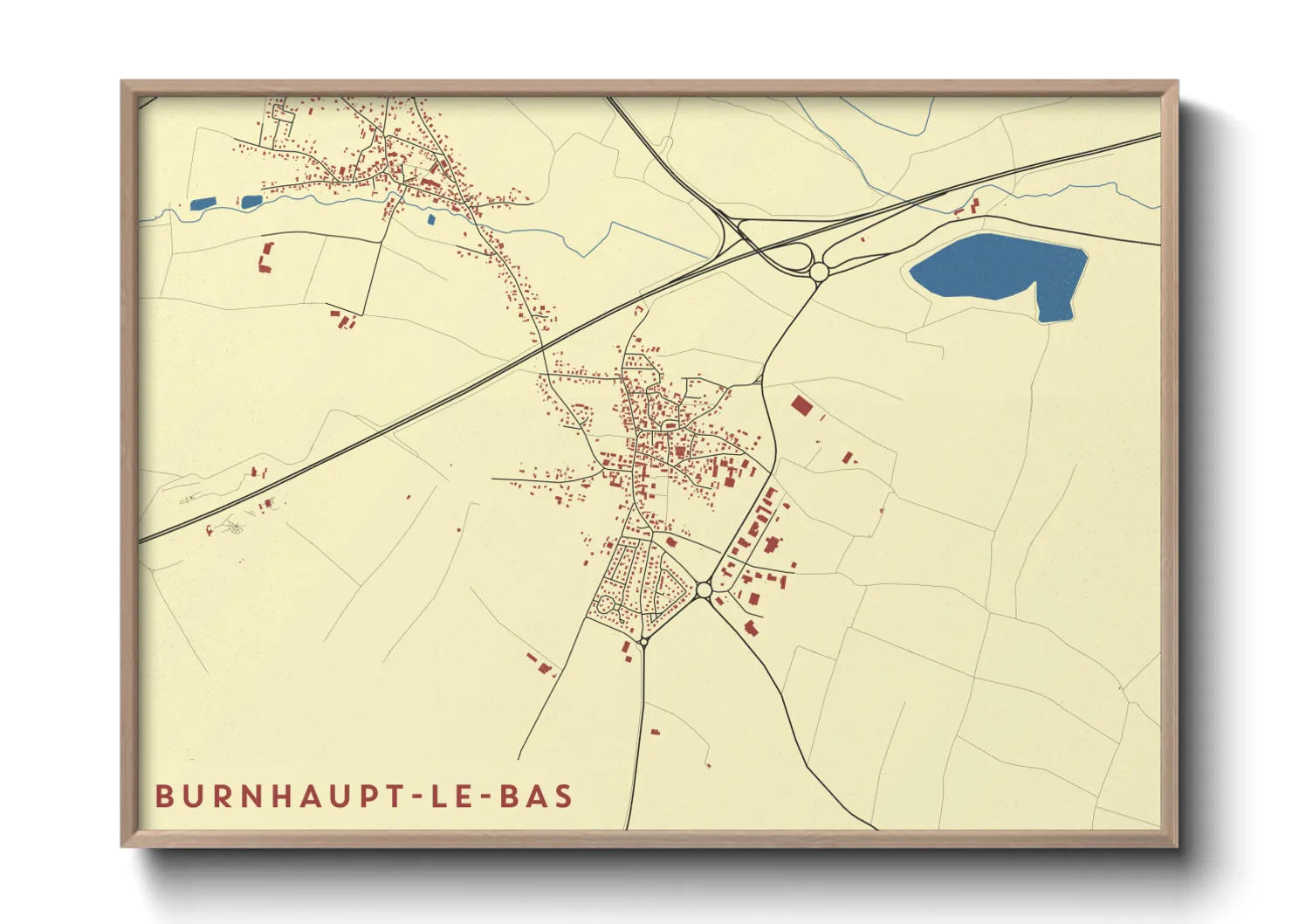 Une affiche de carte sur Burnhaupt-le-Bas
