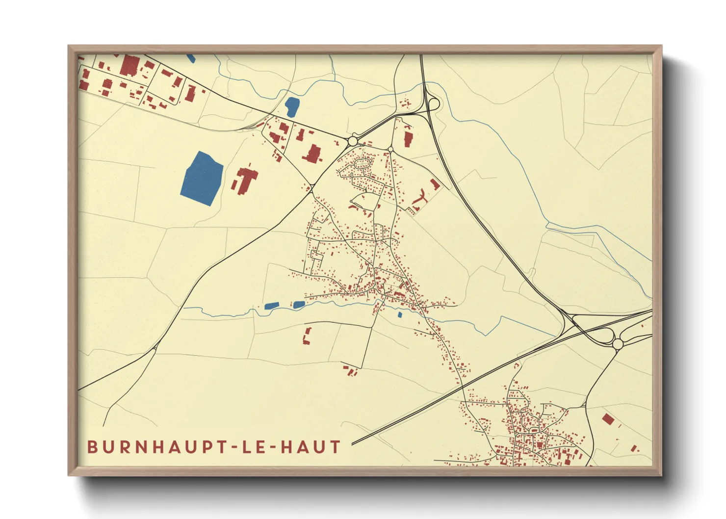 Une affiche de carte sur Burnhaupt-le-Haut