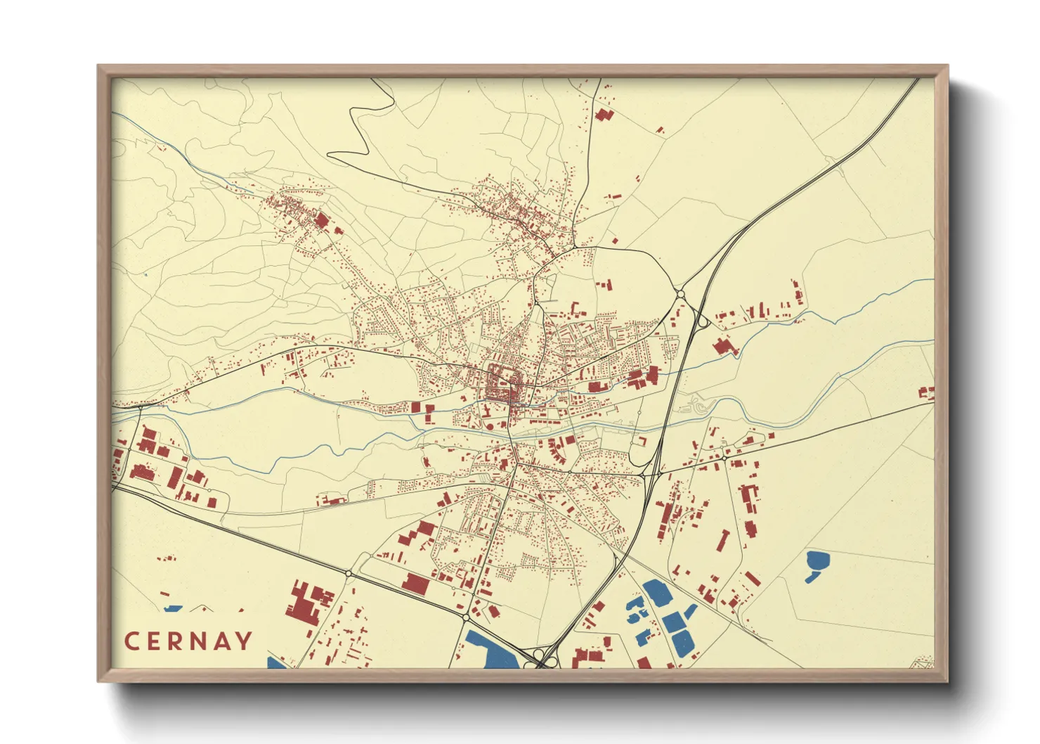 Une affiche de carte sur Cernay