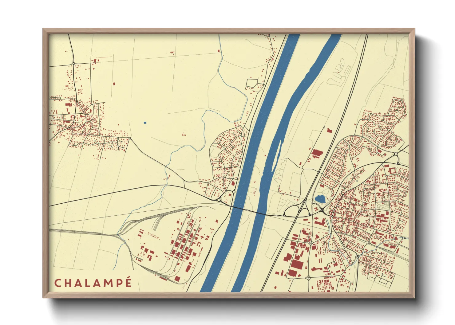 Une affiche de carte sur Chalampé