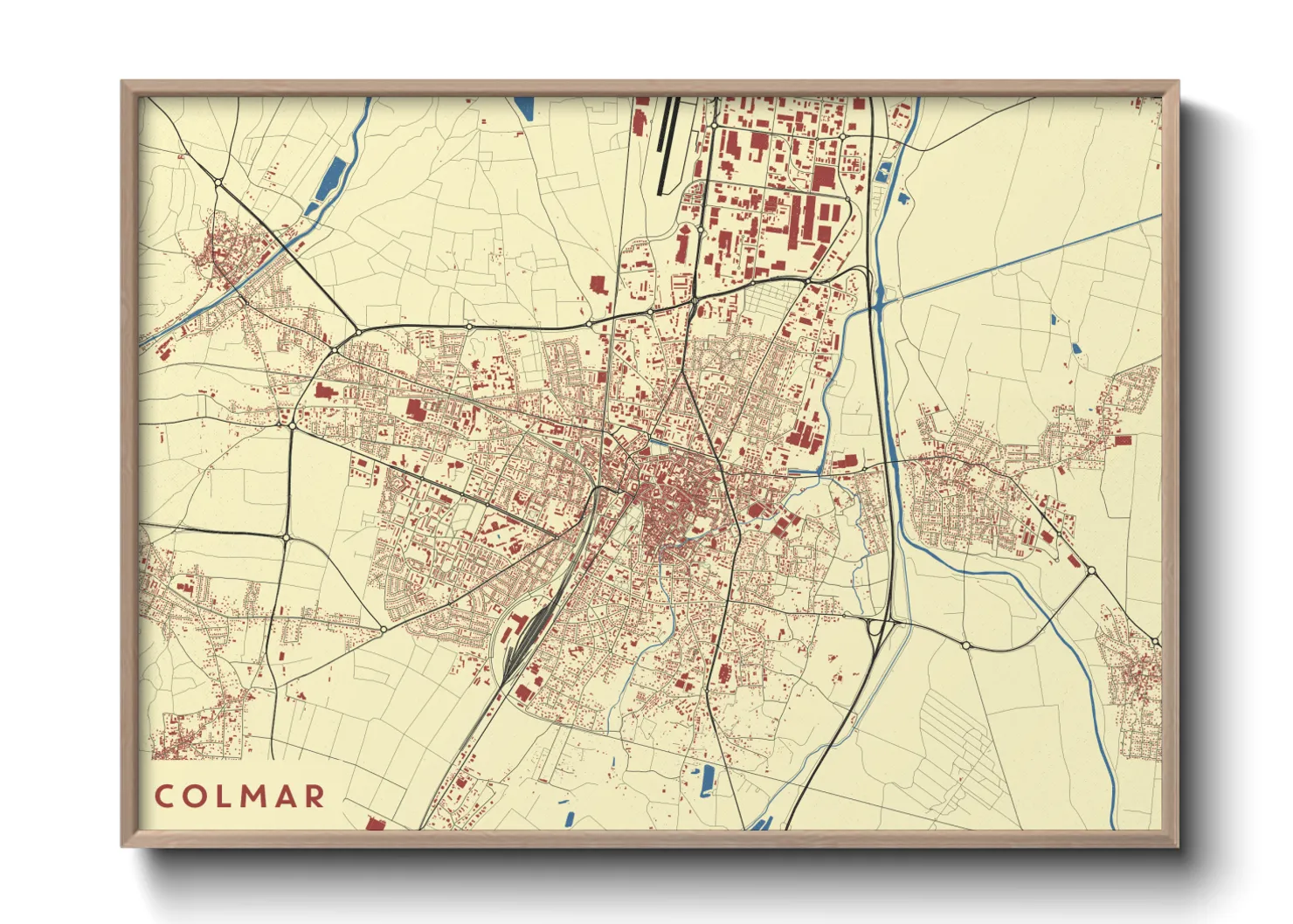 Une affiche de carte sur Colmar