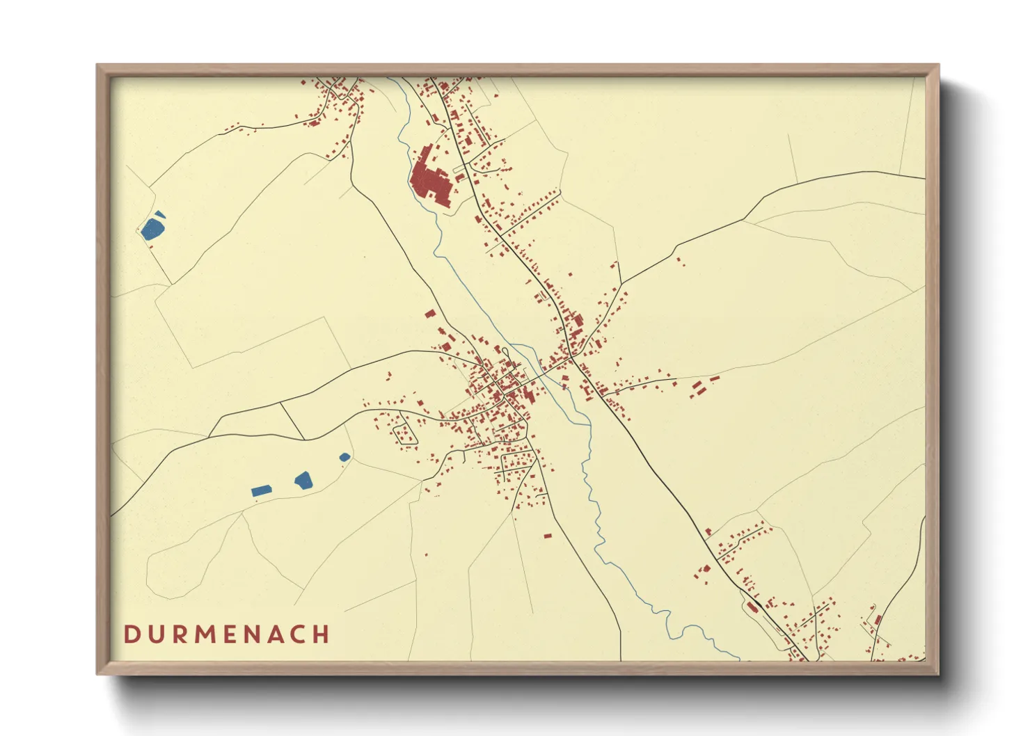 Une affiche de carte sur Durmenach