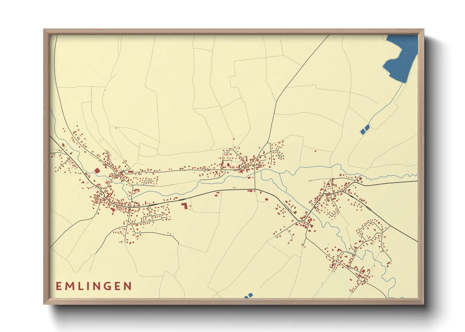 Une affiche de carte sur Emlingen