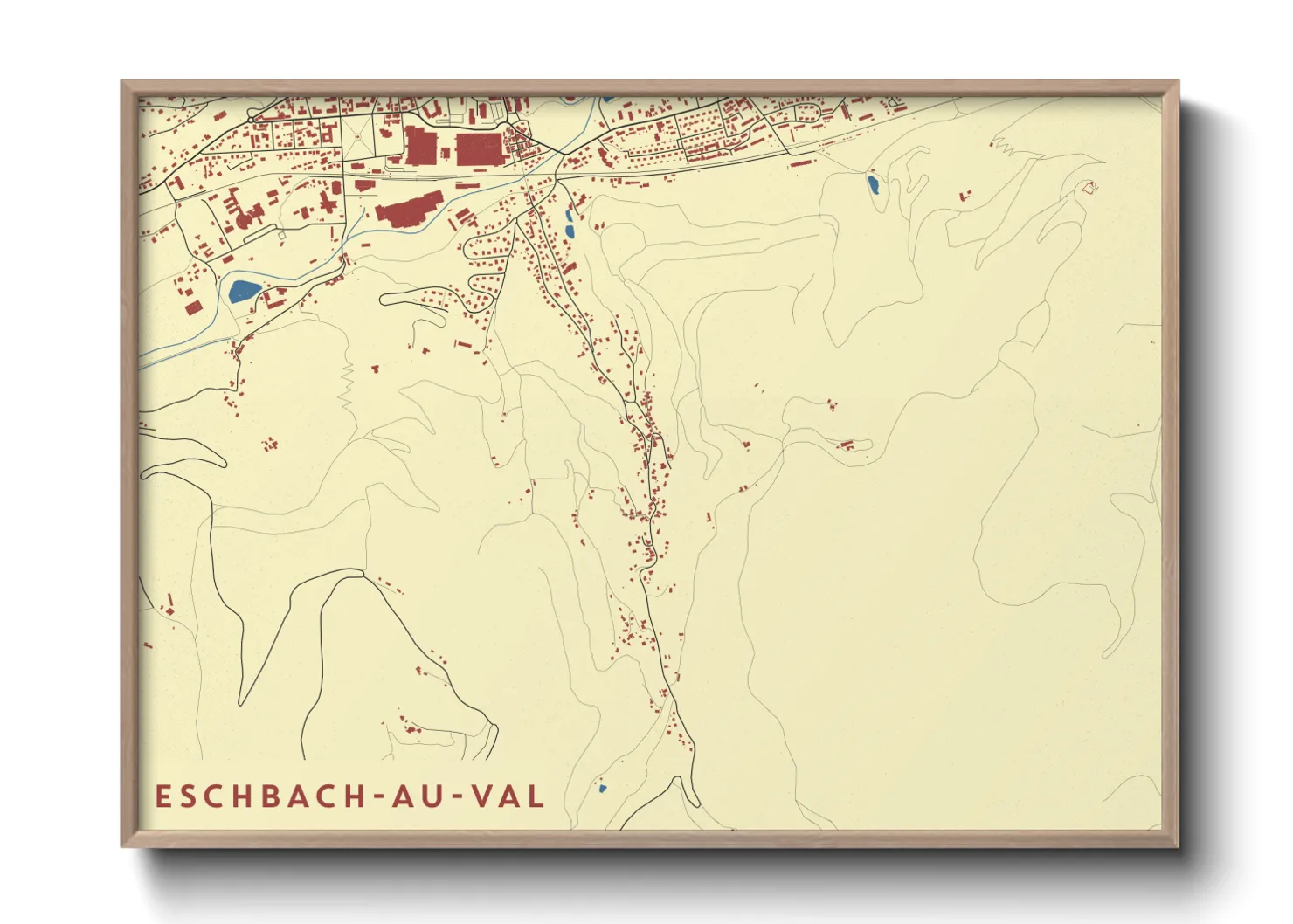 Une affiche de carte sur Eschbach-au-Val
